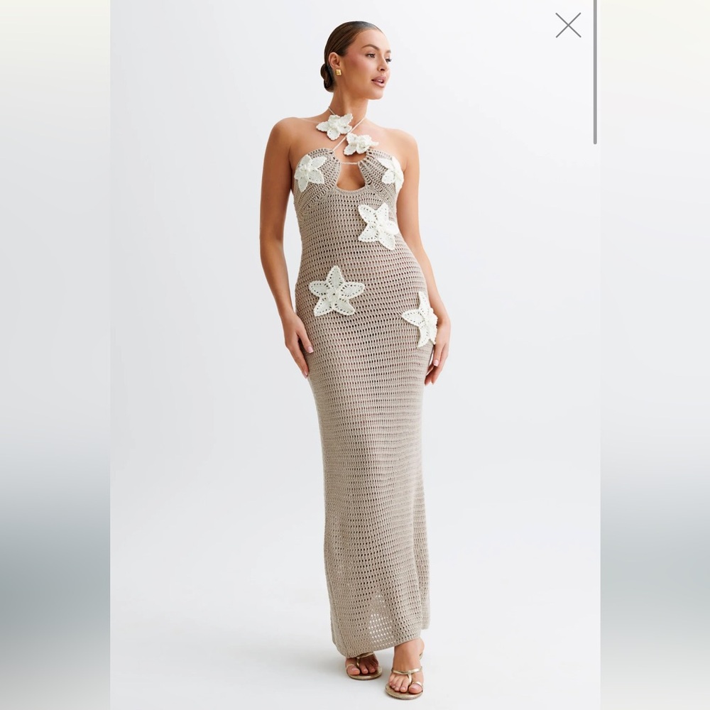 Meshki Kyla Crochet Maxi Dress
